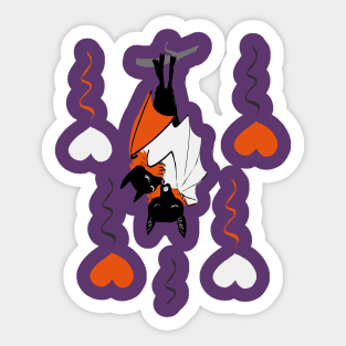 Bat Hugs for Halloween in orange Sticker